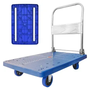300kg Foldable Warehouse Platform Trolley | Truck Dolly | Swivel Wheels | Moving Cart | Flatbed