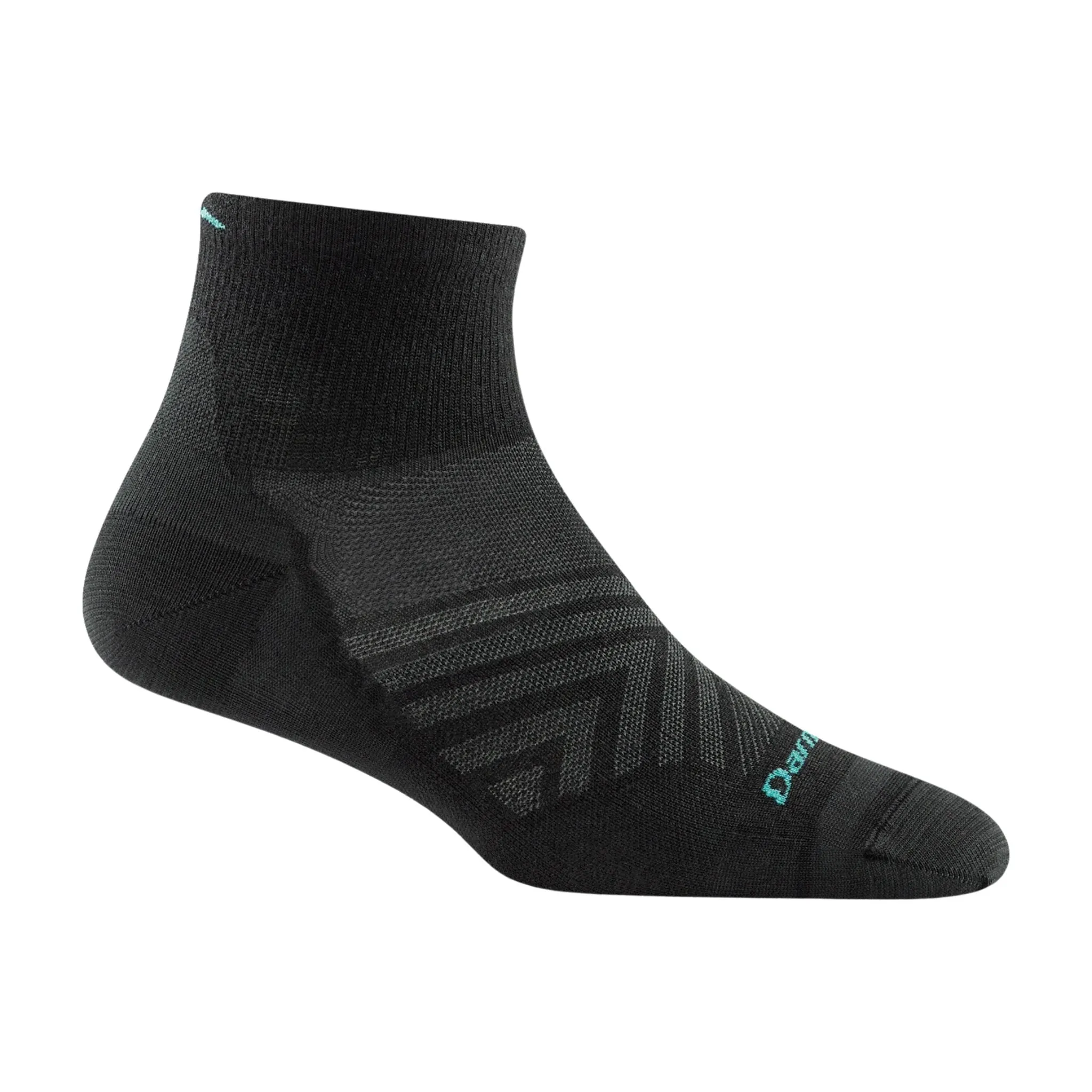 Darn Tough Vermont Women's Run Quarter No Cushion Ultra Lightweight Running Sock - Black