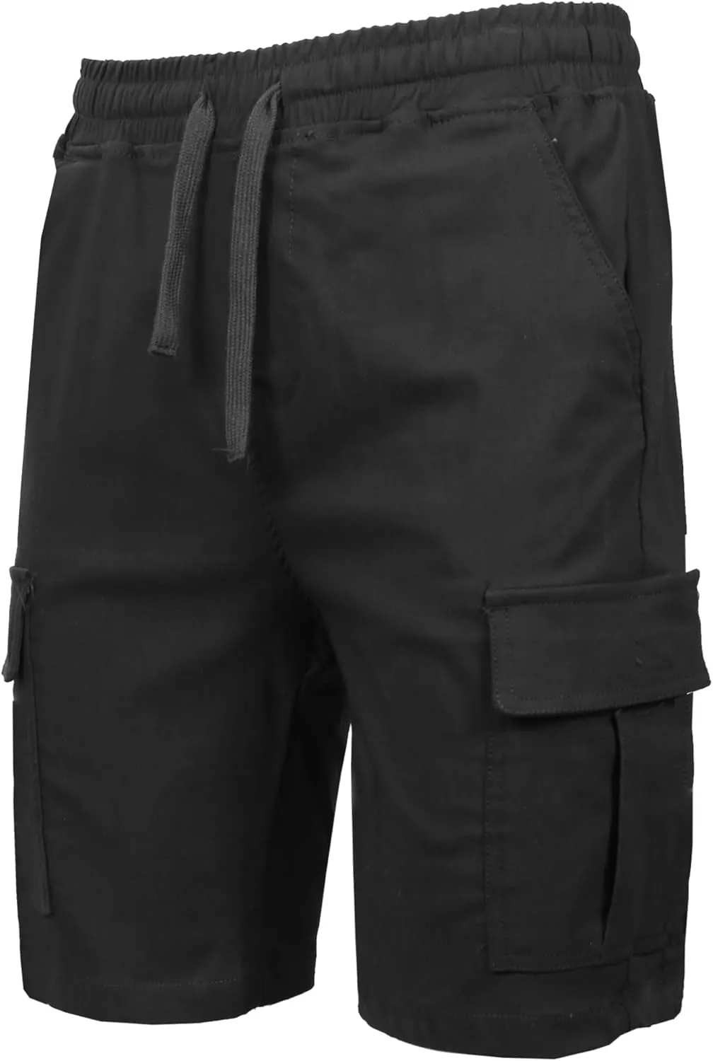 Galaxy by Harvic 3-Pack Men??s Stretch Pull-On Cargo Shorts ?C Elastic Waist, Drawstring, 6 Pockets, 4-Way Flex Fabric (S-2XL)