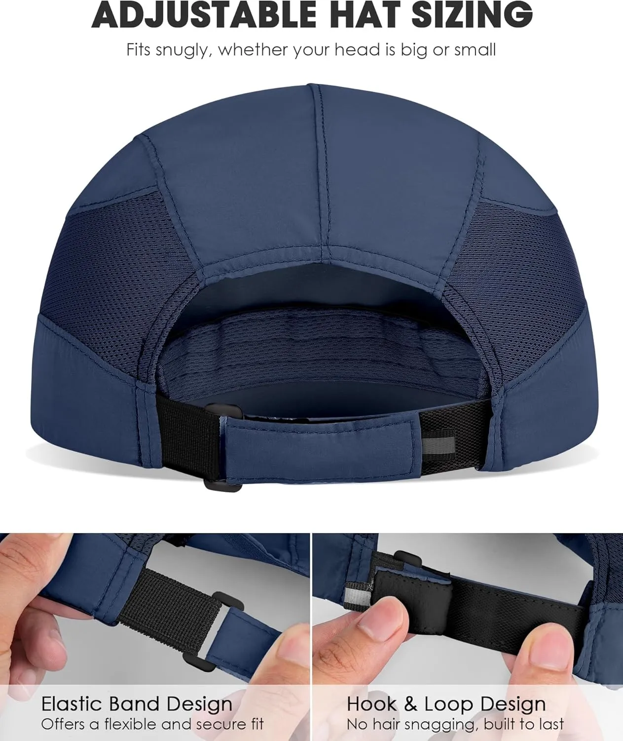 GXCROR Running Hat for Men Women Quick-Dry Baseball Cap UPF50  with Breathable Mesh, Adjustable Hook & Loop for Outdoor