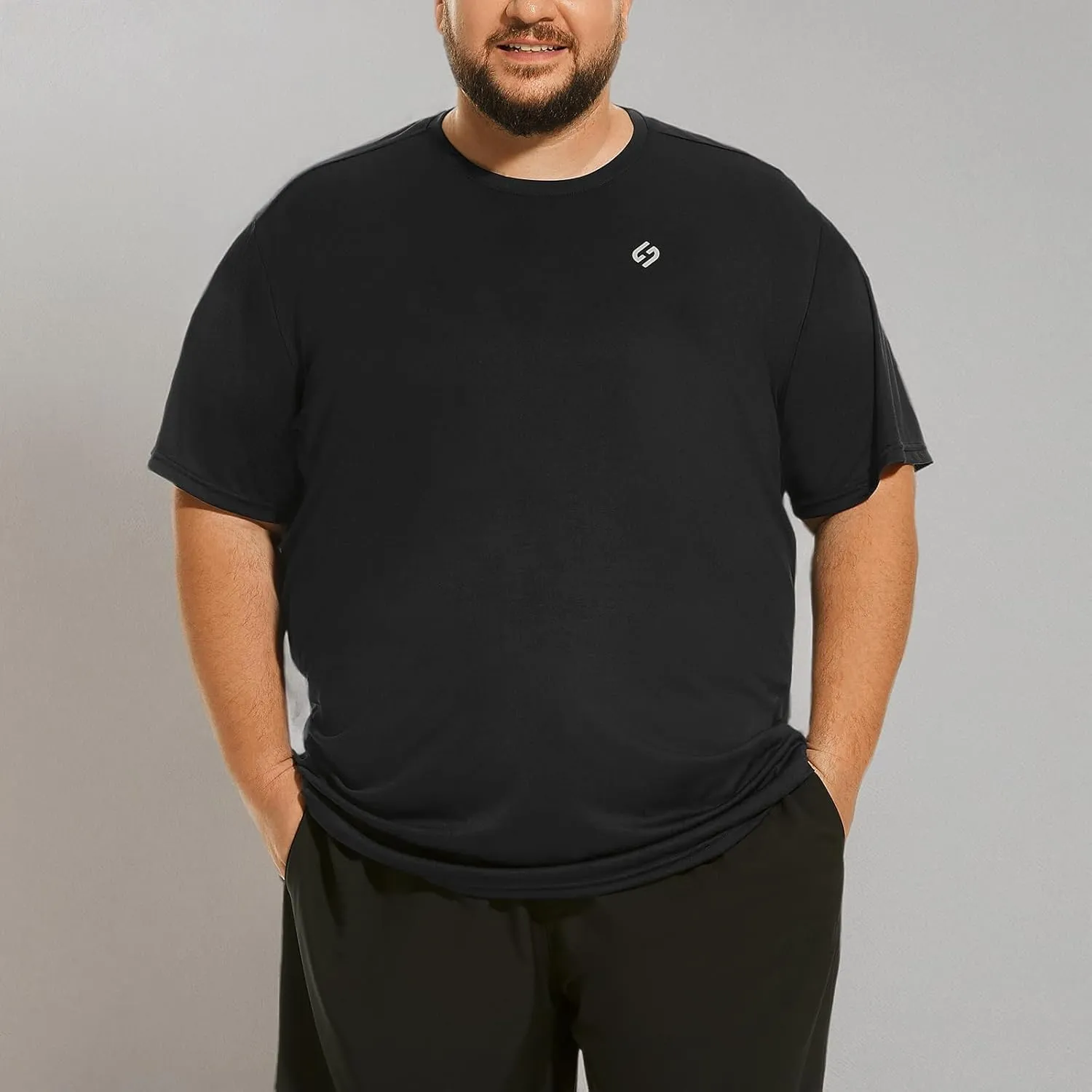 HOdo Big and Tall Mens T-Shirt Crewneck Tees Moisture Wicking 2XL-6XL