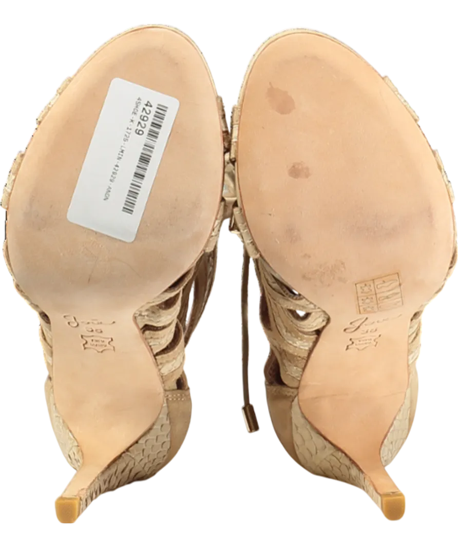 Joie Beige Snake Detail Lace-up Suede Sandal UK 5 EU 38 👠