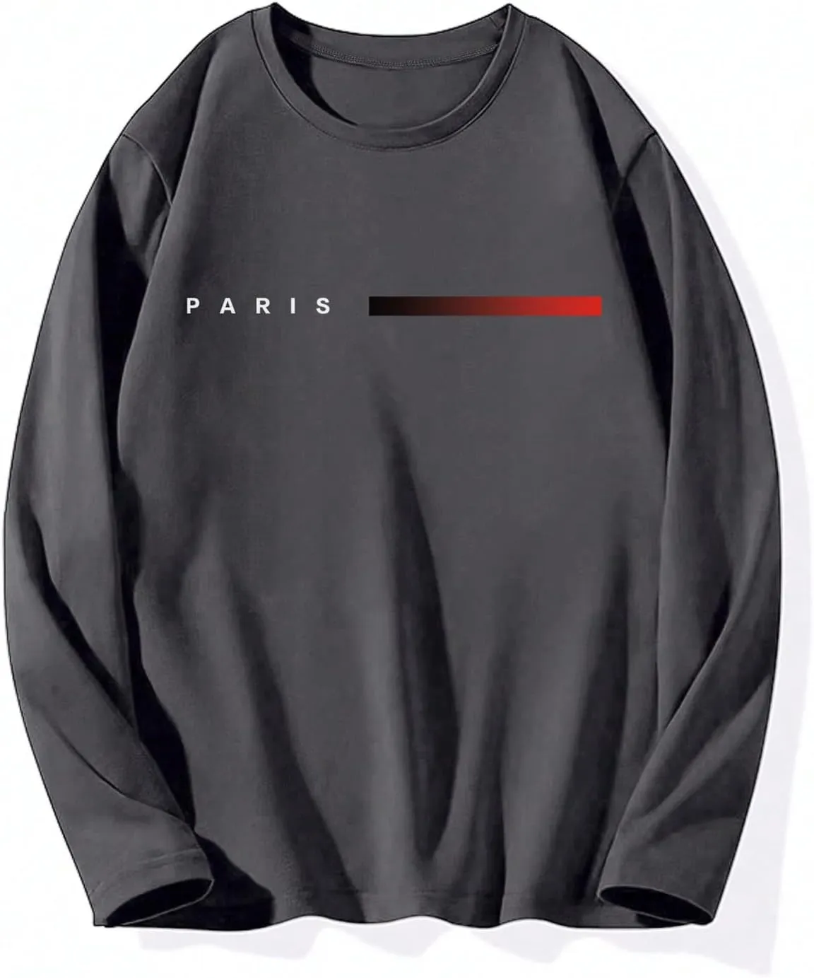 Men's 3 Pack Long Sleeve Shirts Letter Graphic Round Neck Casual T Shirt Top