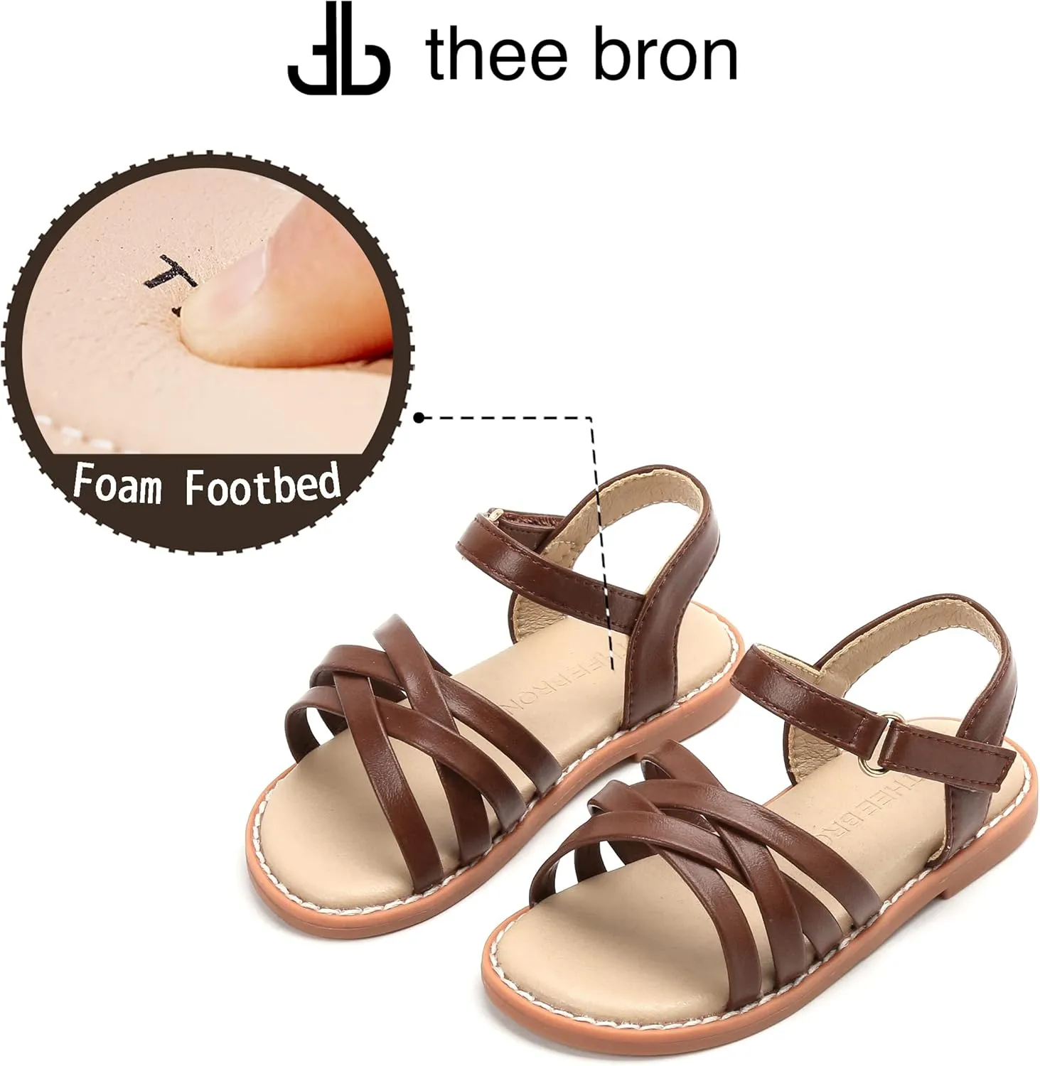 THEE BRON Toddler Girl Dress Sandals Sandalias para Nias