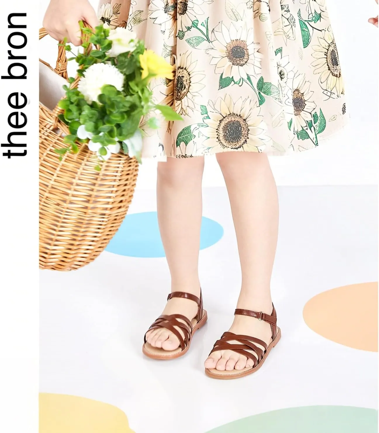 THEE BRON Toddler Girl Dress Sandals Sandalias para Nias